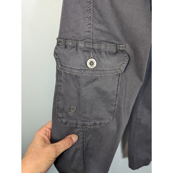 Kuhl Women's Cargo Pants Gray Inside Drawstring Waist Stretch 8 Regular - Picture 6 of 8